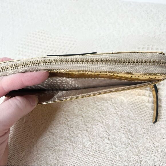 Kate Spade Metro Spade Neda Continental Zip Wallet Metallic Gold - Picture 7 of 10